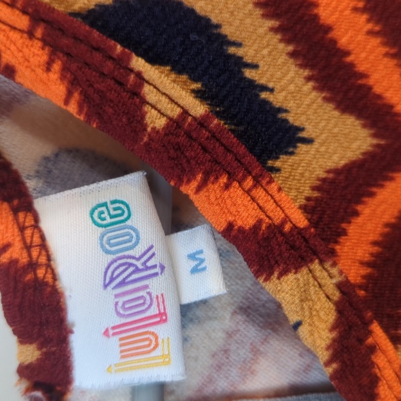 LuLaRoe Amelia Medium Dress Navy Orange and Red - Picture 3 of 3